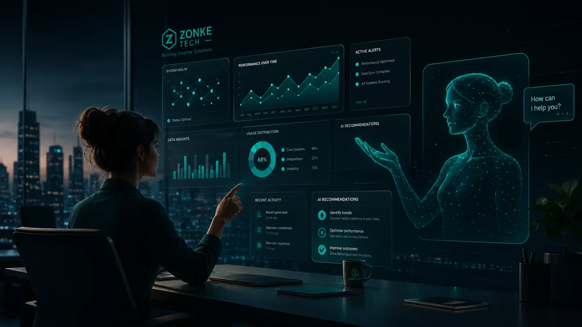 Business user working with a conversational AI analytics platform